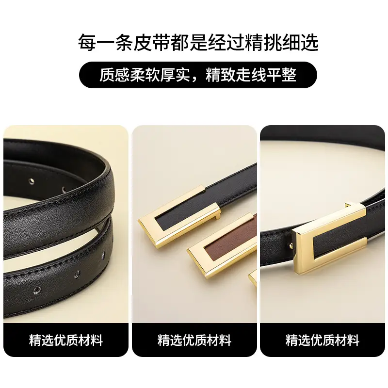 Women's Gold Plated Belt with Genuine Leather - Image 7
