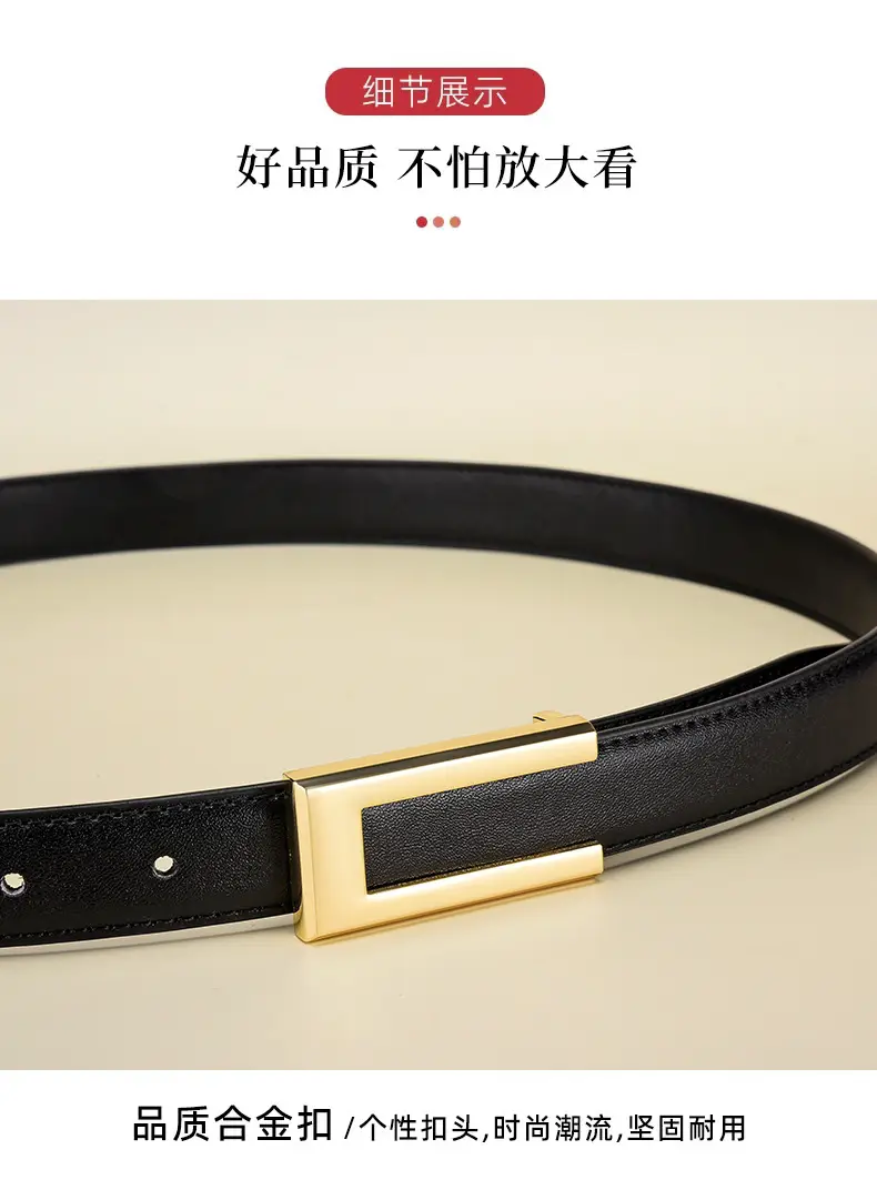Women's Gold Plated Belt with Genuine Leather — feature 12