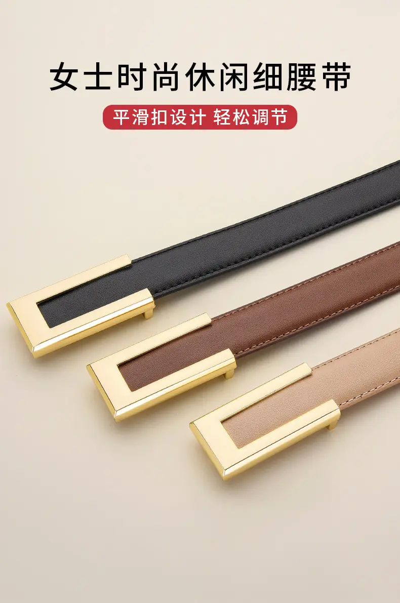Women's Gold Plated Belt with Genuine Leather — feature 3