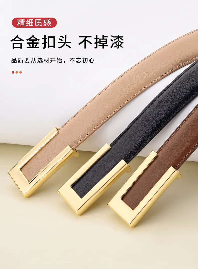 Women's Gold Plated Belt with Genuine Leather — feature 5