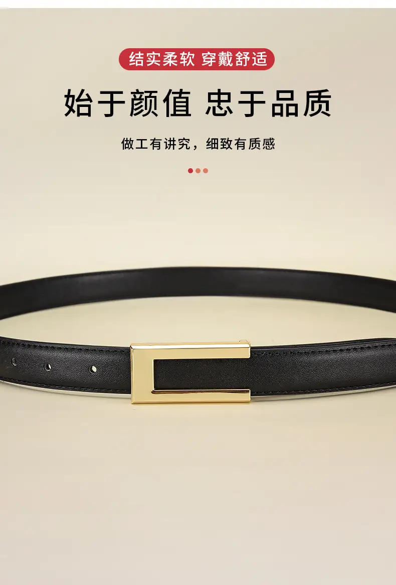 Women's Gold Plated Belt with Genuine Leather — feature 6