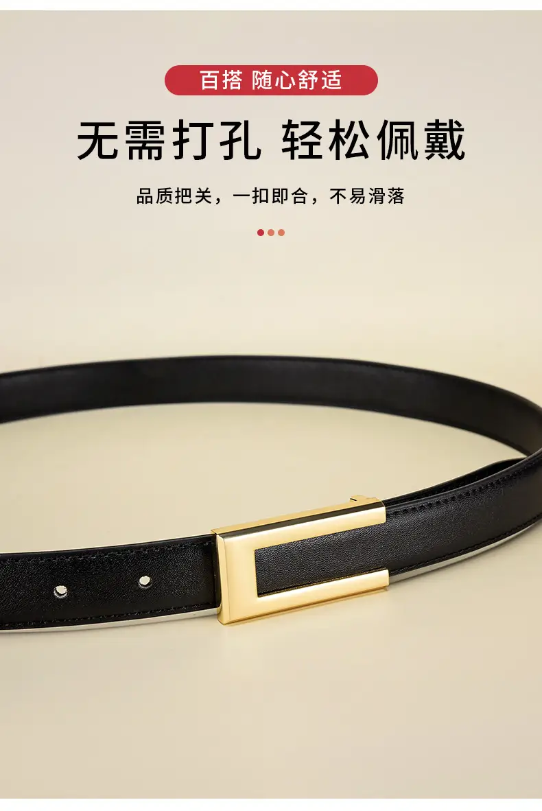 Women's Gold Plated Belt with Genuine Leather — feature 7