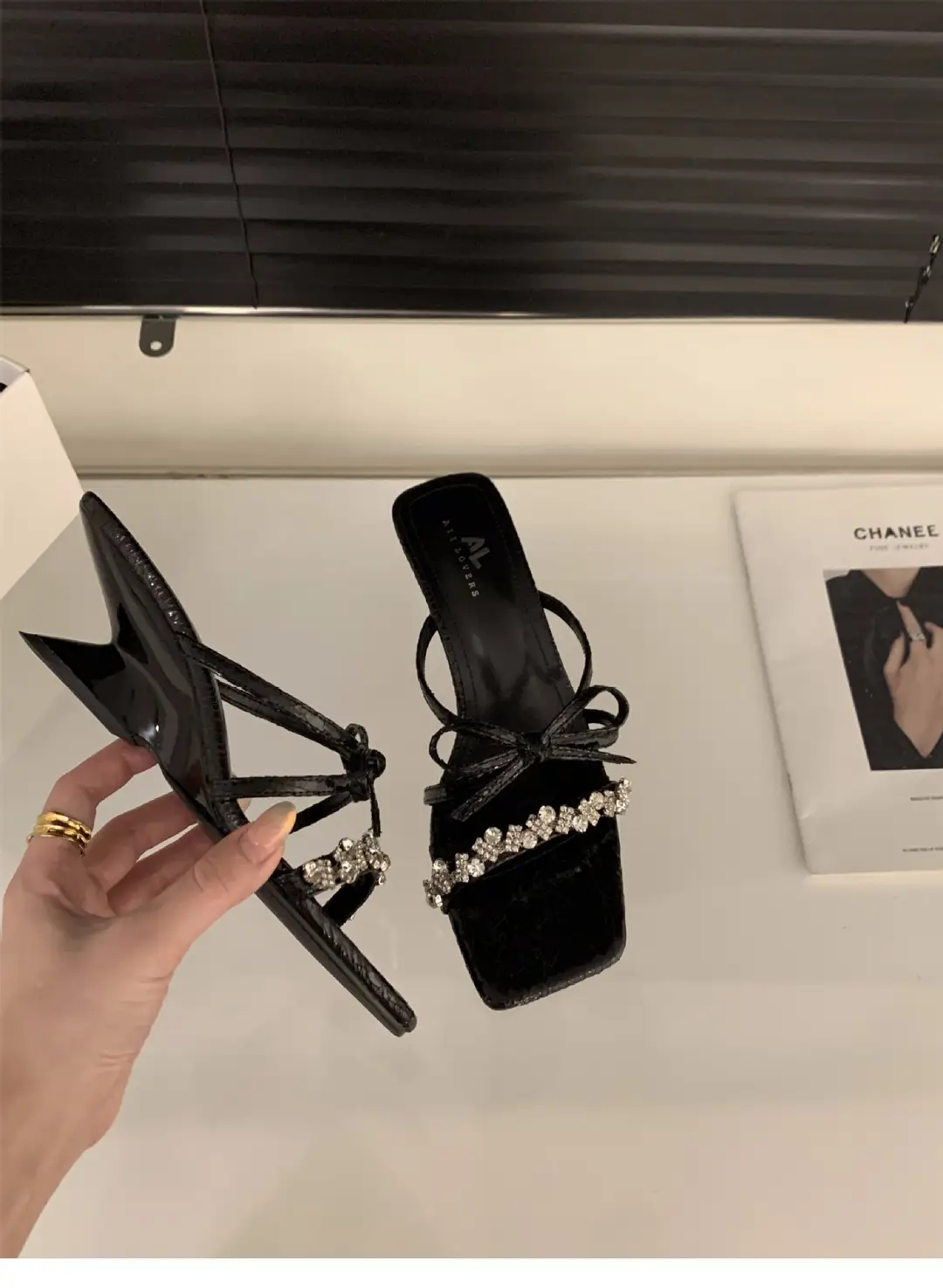 Wedge French Small Sandals Fairy Shoes 2024 New Summer Outfit Skirt High Heel Rhinestone Sandals — feature 13
