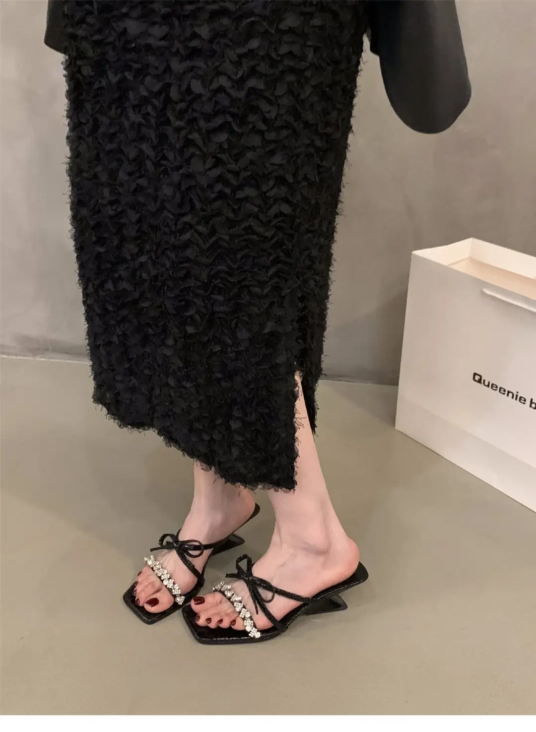 Wedge French Small Sandals Fairy Shoes 2024 New Summer Outfit Skirt High Heel Rhinestone Sandals — feature 9