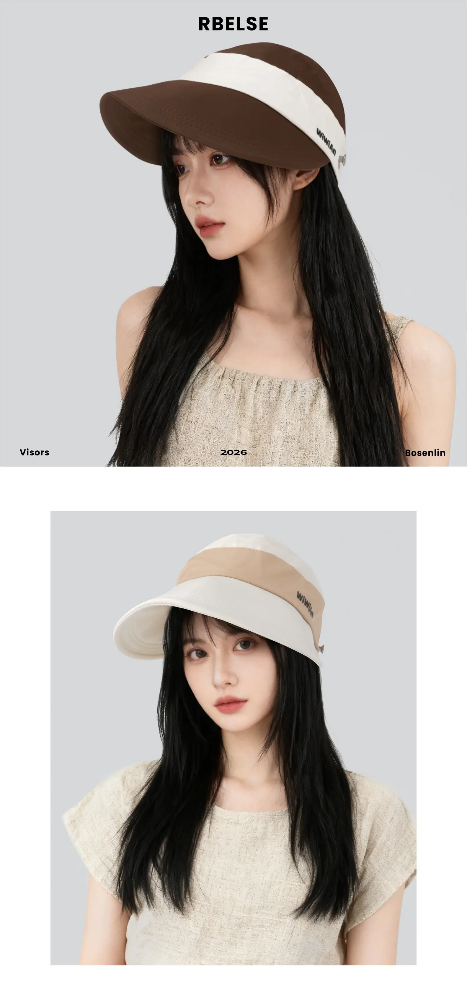 Women's Anti-UV Sun Hat Large Bim White Band — feature 3