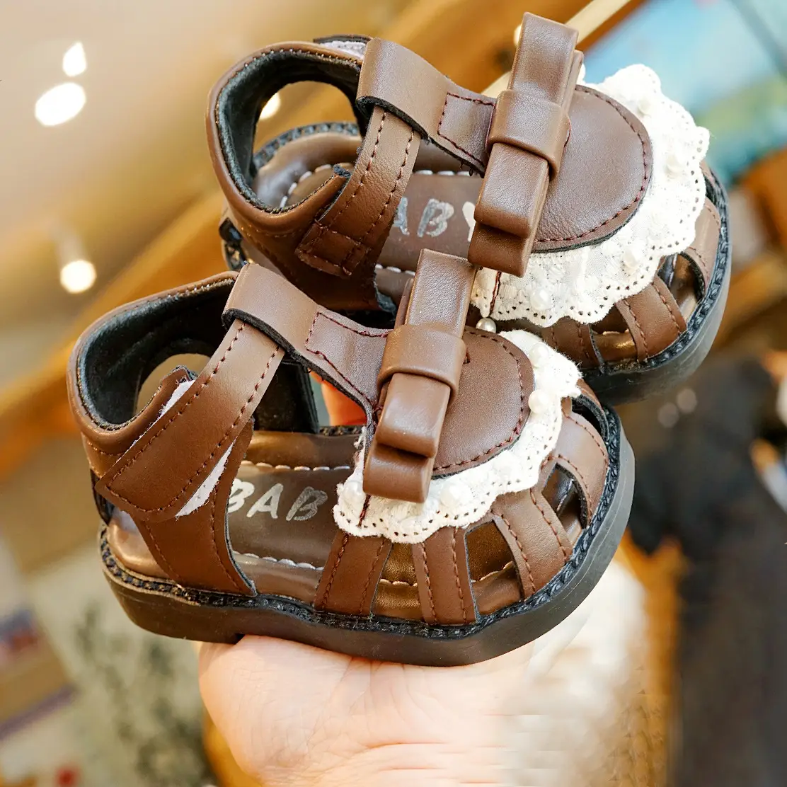 Toddler Sandals White Soft Sole 1-2Yrs