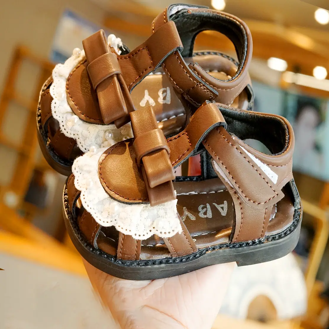 Toddler Sandals White Soft Sole 1-2Yrs