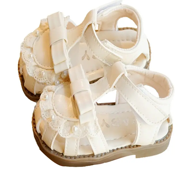 Toddler Sandals White Soft Sole 1-2Yrs