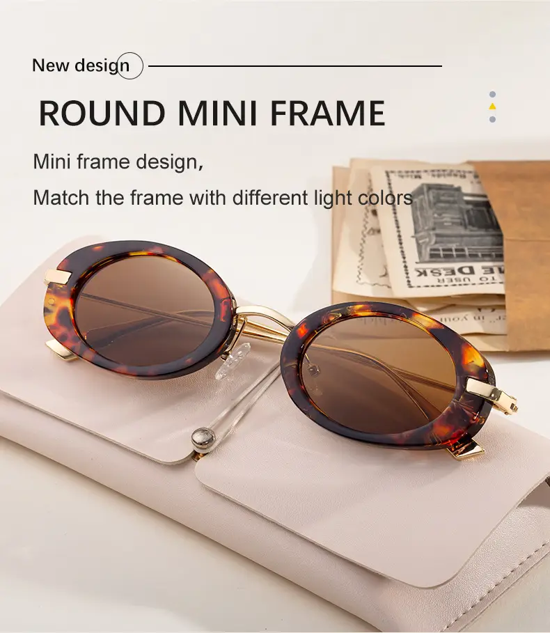 Women's Black Oval Sunglasses with Gold Frame — feature 12