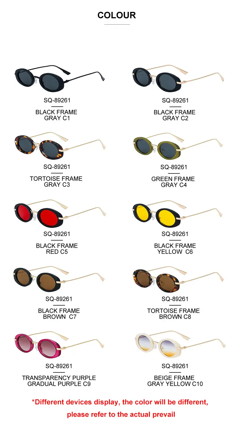 Women's Black Oval Sunglasses with Gold Frame — feature 21
