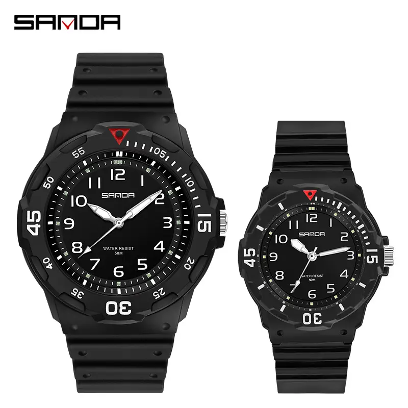 Sanda White Quartz Couple Watches Waterproof Luminous - Image 17