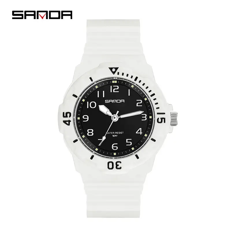 Sanda White Quartz Couple Watches Waterproof Luminous - Image 10