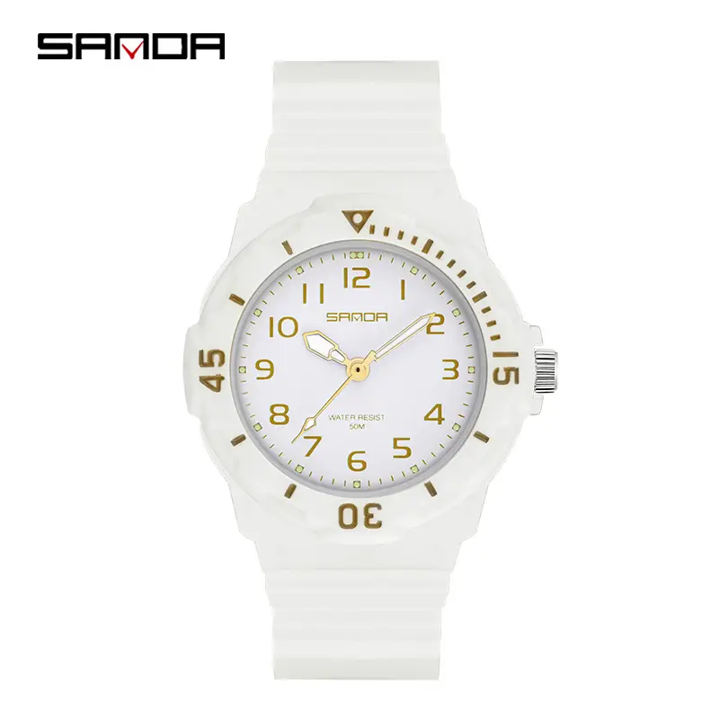 Sanda White Quartz Couple Watches Waterproof Luminous - Image 2