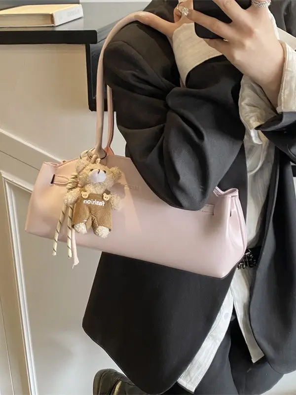 Pink Textured Shoulder Bag for Women 2026 - Image 10