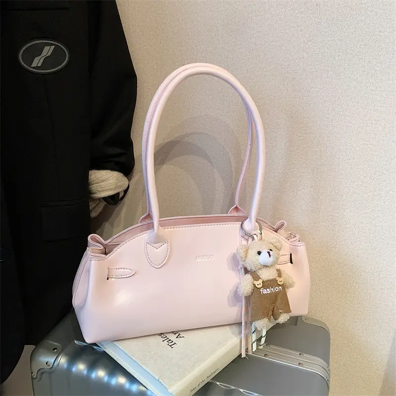 Pink Textured Shoulder Bag for Women 2026 - Image 2