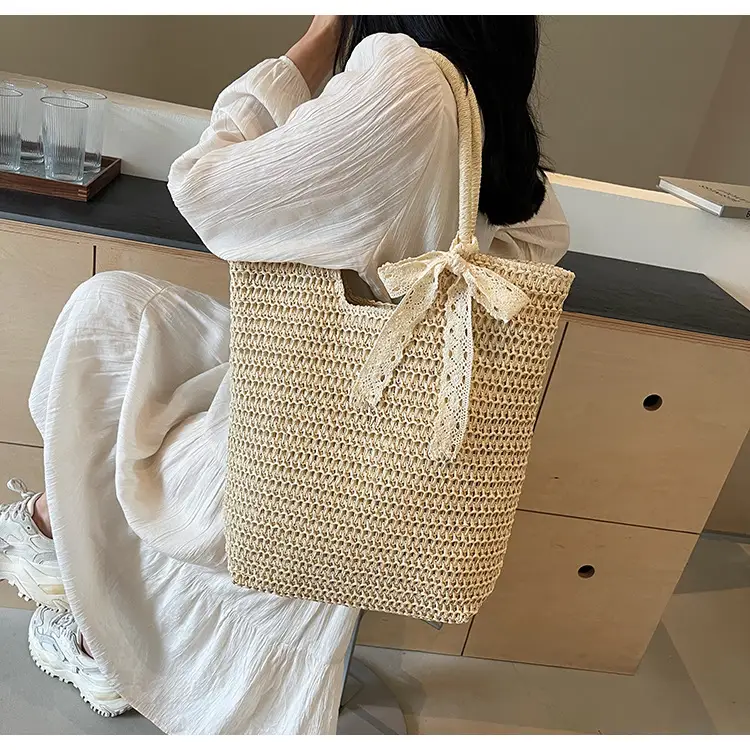 Women Woven Straw Shoulder Bag Brown 2025 — feature 18