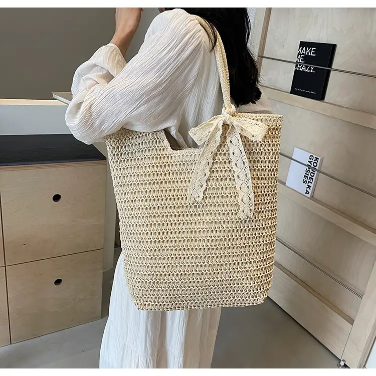 Women Woven Straw Shoulder Bag Brown 2025 — feature 19