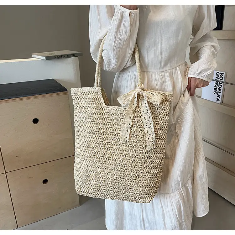 Women Woven Straw Shoulder Bag Brown 2025 — feature 20