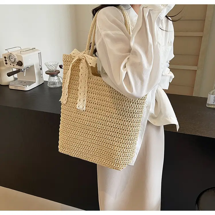 Women Woven Straw Shoulder Bag Brown 2025 — feature 22