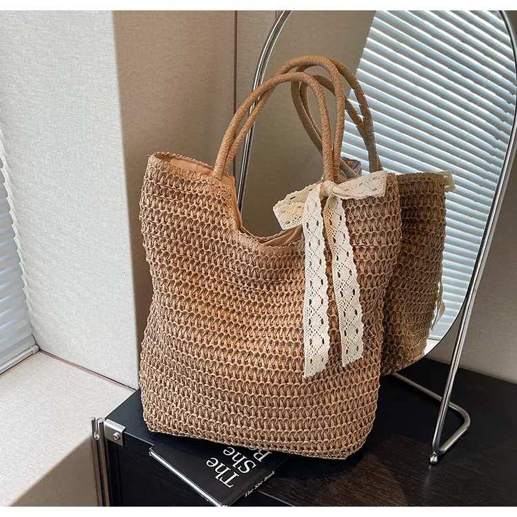 Women Woven Straw Shoulder Bag Brown 2025 — feature 23