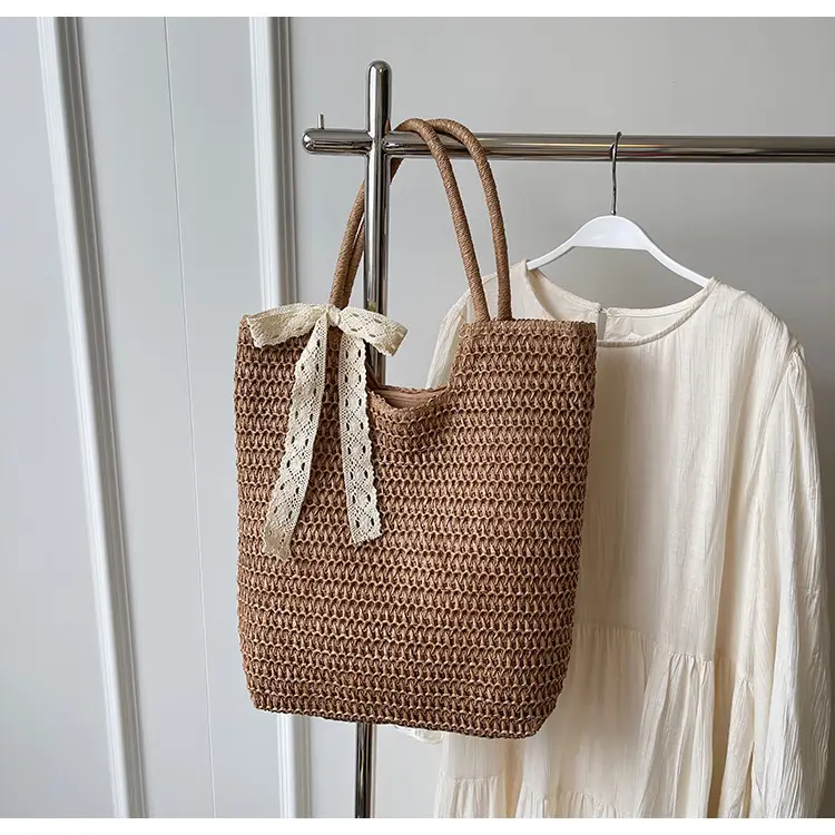 Women Woven Straw Shoulder Bag Brown 2025 — feature 25
