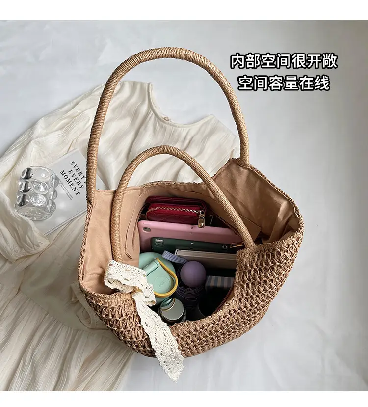 Women Woven Straw Shoulder Bag Brown 2025 — feature 7
