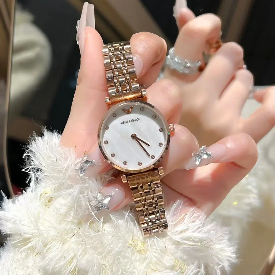 Women's Gold Plated Waterproof Watch with Crystal Dial