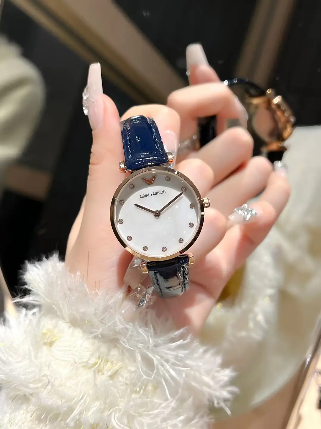 Women's Gold Plated Waterproof Watch with Crystal Dial — feature 4