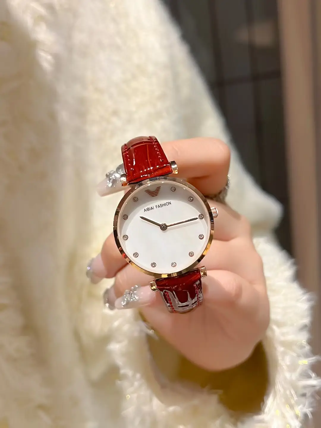 Women's Gold Plated Waterproof Watch with Crystal Dial — feature 6