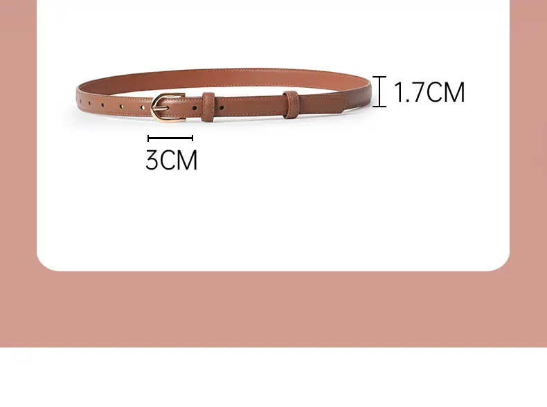 Light Brown Genuine Leather Belt for Women β feature 3