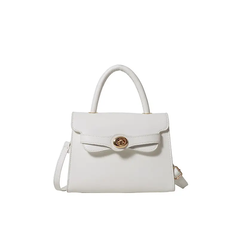 White Retro Satchel Shoulder Bag for Women 2025 - Image 5