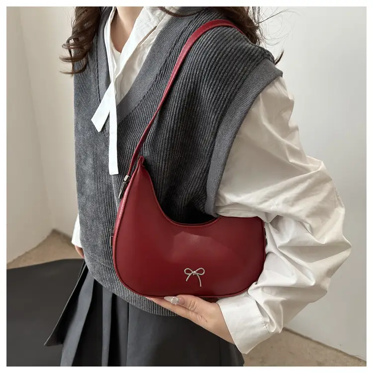 Red Korean Style Bow Underarm Bag for Women — feature 10