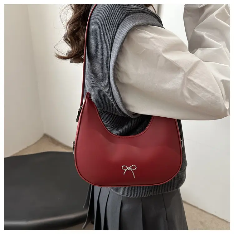 Red Korean Style Bow Underarm Bag for Women — feature 12