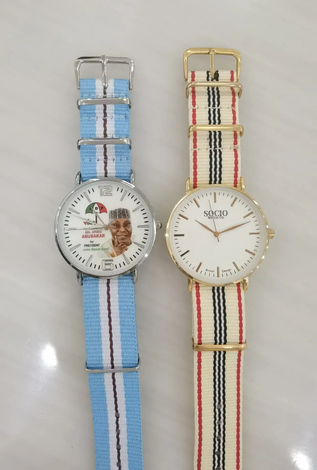 Men's Quartz Watch with Striped Strap & Women's Leather Strap — feature 11