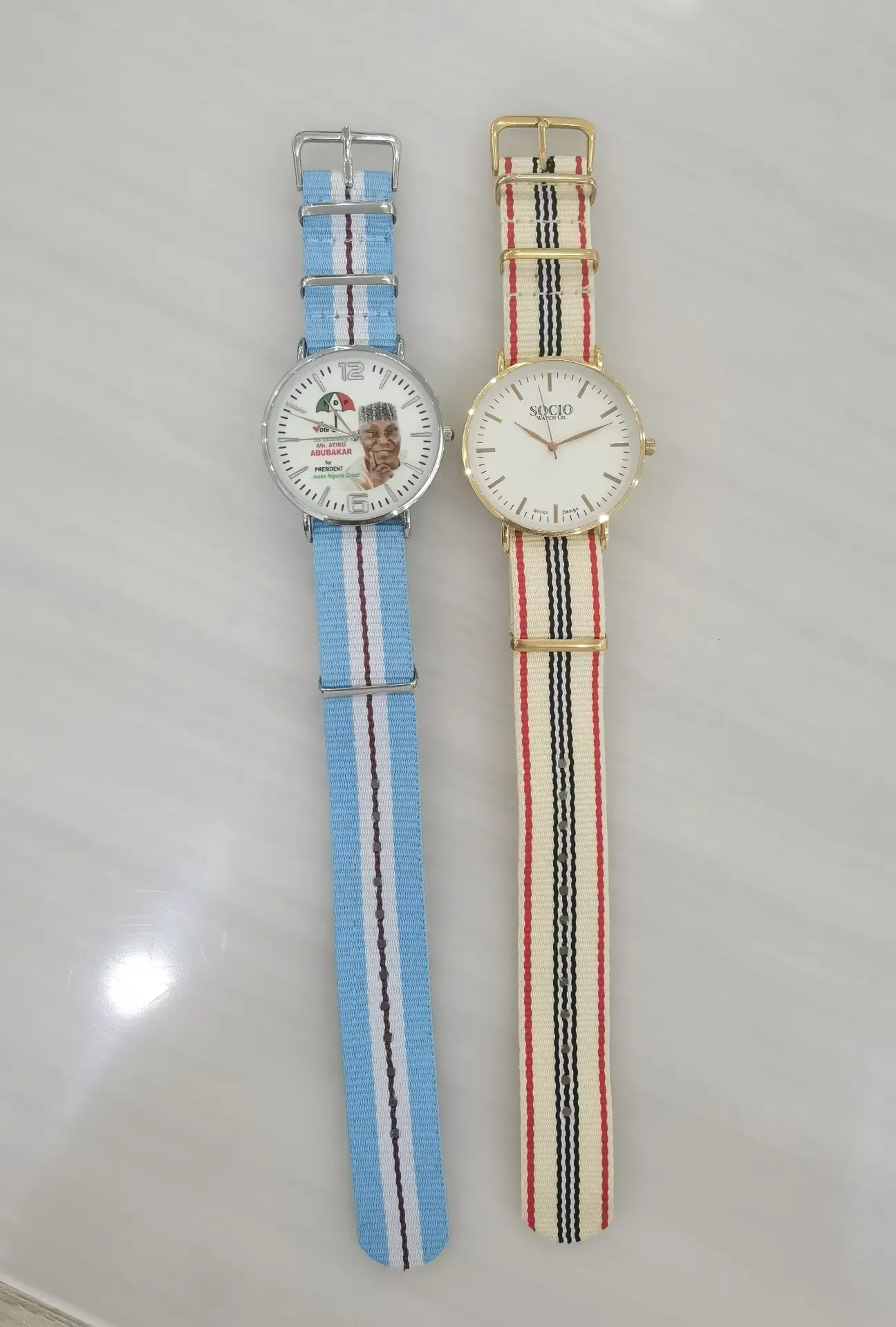 Men's Quartz Watch with Striped Strap & Women's Leather Strap — feature 13
