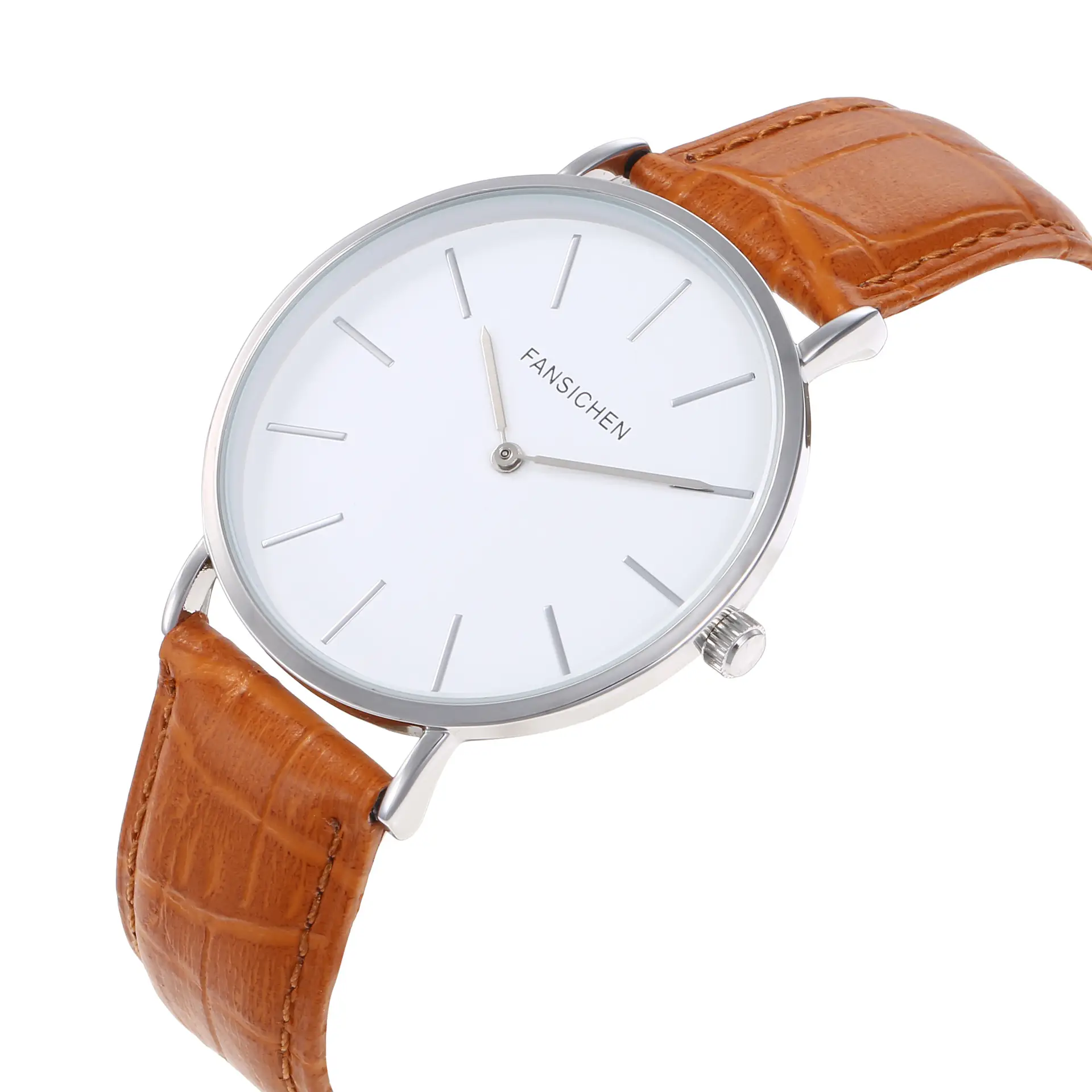 Men's Quartz Watch with Striped Strap & Women's Leather Strap — feature 4