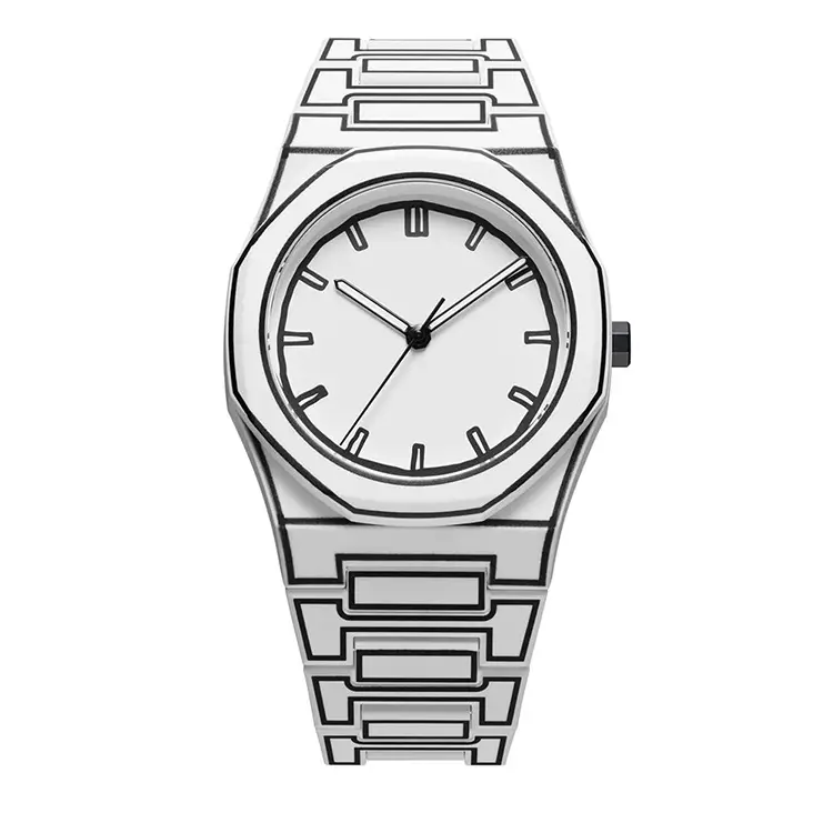 Men's Black Quartz Wristwatch with Dopamine Design