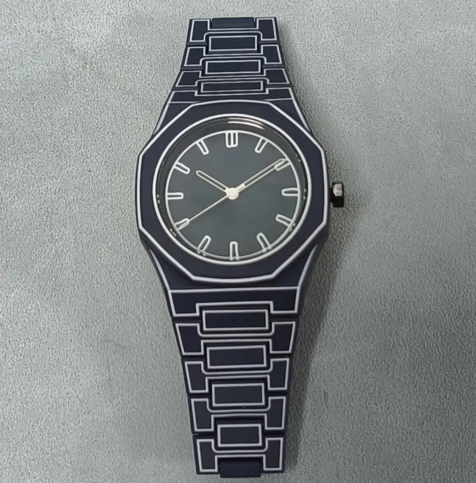 Men's Black Quartz Wristwatch with Dopamine Design
