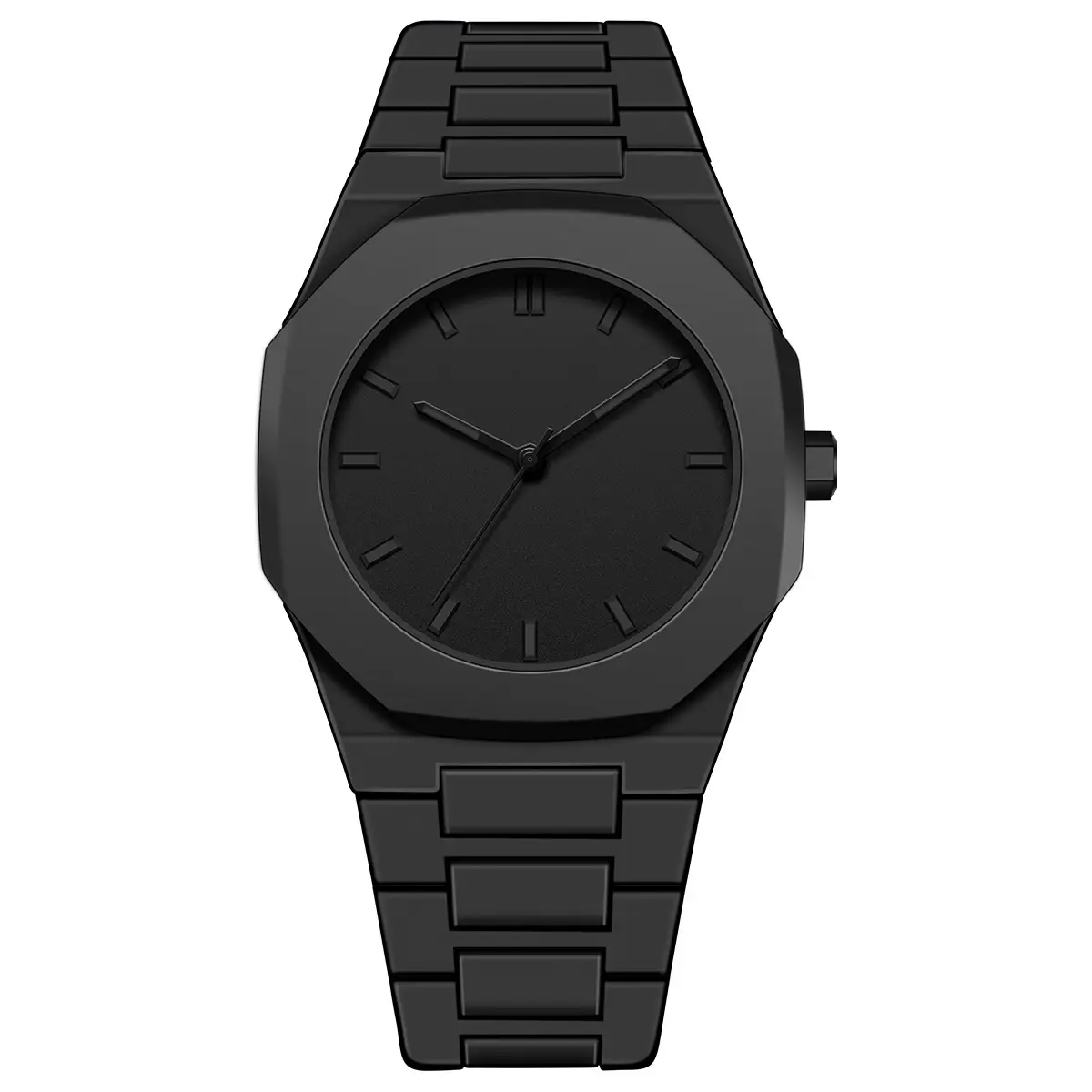 Men's Black Quartz Wristwatch with Dopamine Design