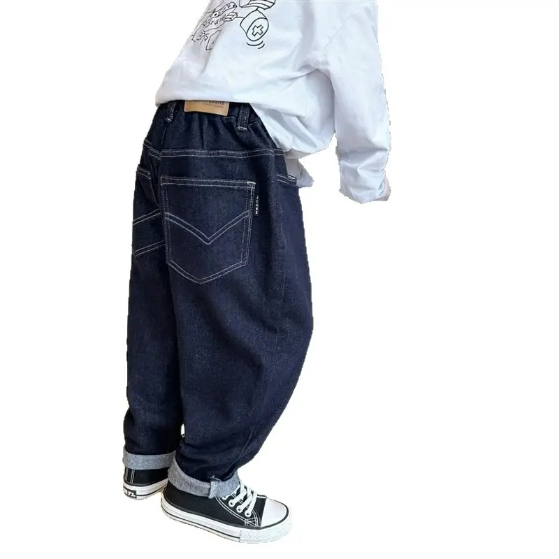 Boys Wide Leg Jeans Fleece Lined Autumn Casual Pants - Image 7