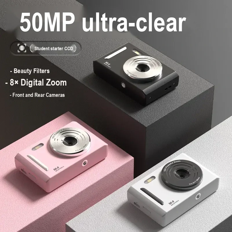 Children’s Digital Camera, 50MP, 8× Zoom, Type-C