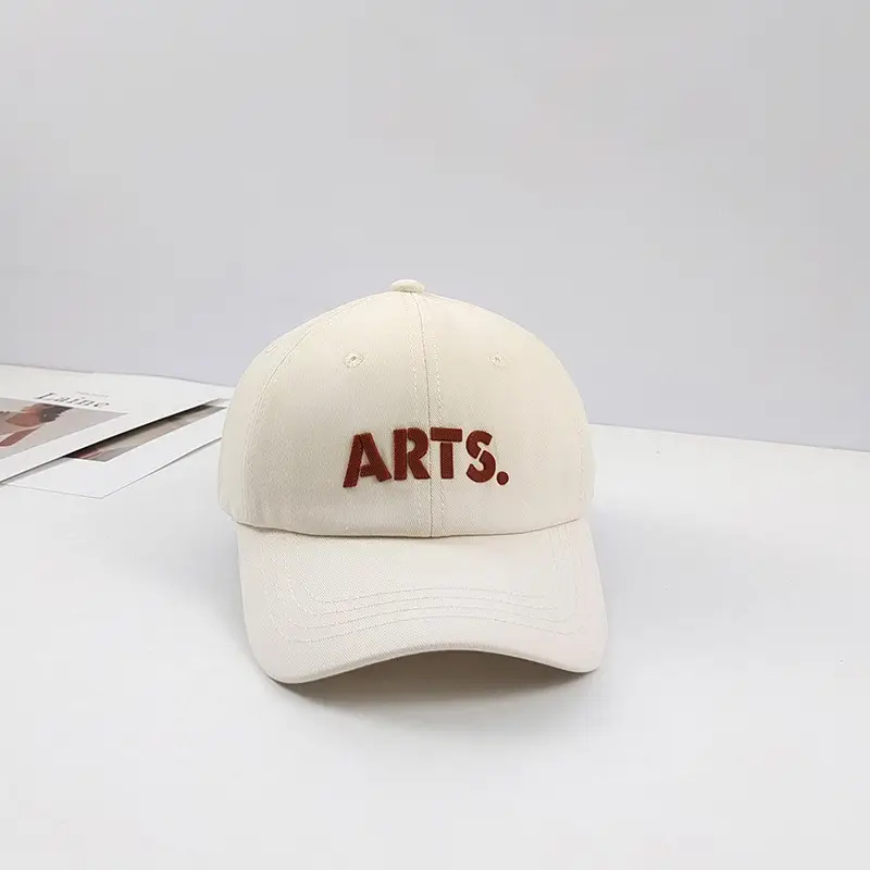 Women's Beige Cotton Baseball Cap with Sun Protection - Image 3