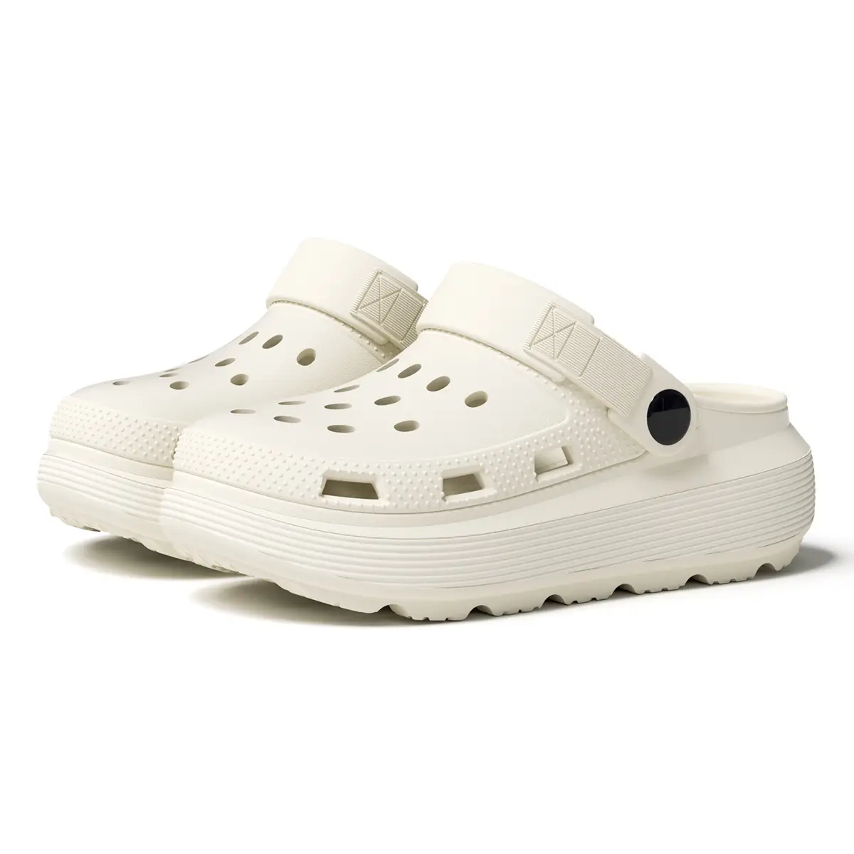 Women's White Thick Sandals Hole Slip-on Summer - Image 9