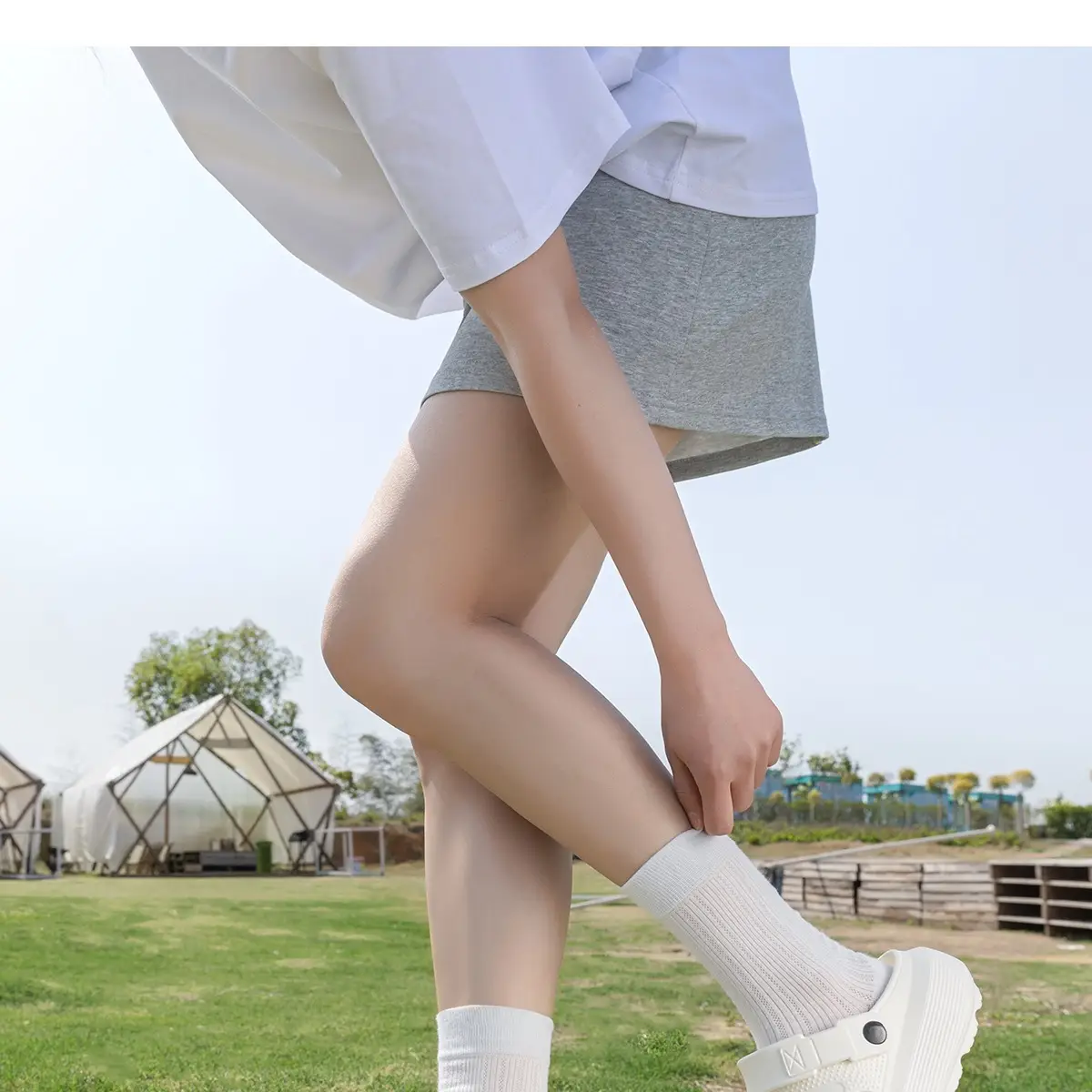 Women's White Thick Sandals Hole Slip-on Summer — feature 14