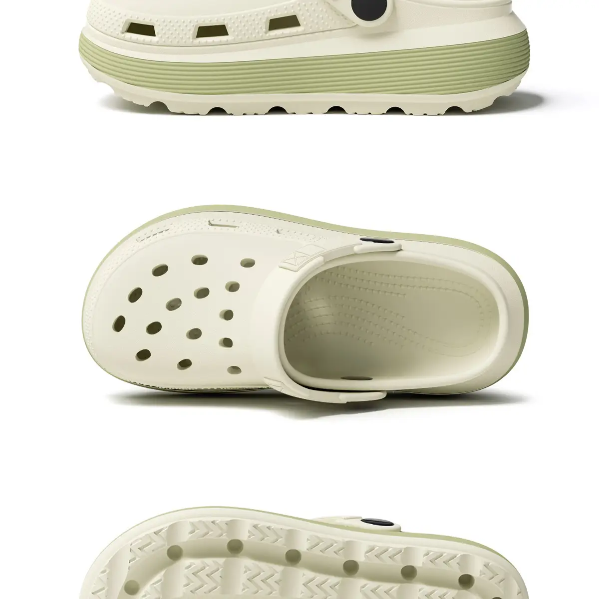 Women's White Thick Sandals Hole Slip-on Summer — feature 22
