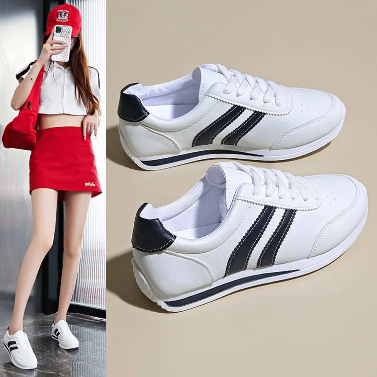 Cross-border Explosions Summer White Shoes Soft Sole All-match Forrest Gump Shoes Lace-up Casual sneaker Soft Leather Running Shoes Women's Shoes — feature 10