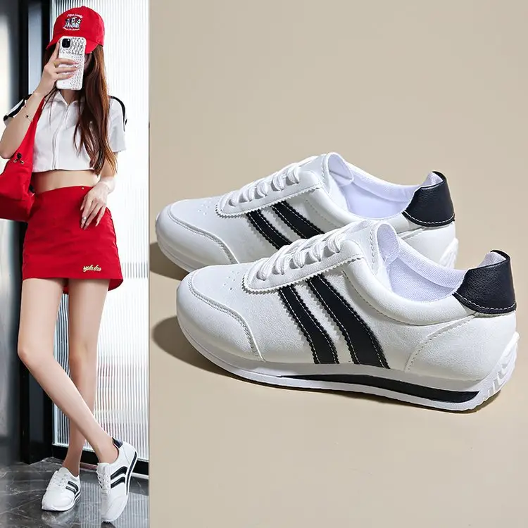 Cross-border Explosions Summer White Shoes Soft Sole All-match Forrest Gump Shoes Lace-up Casual sneaker Soft Leather Running Shoes Women's Shoes — feature 11