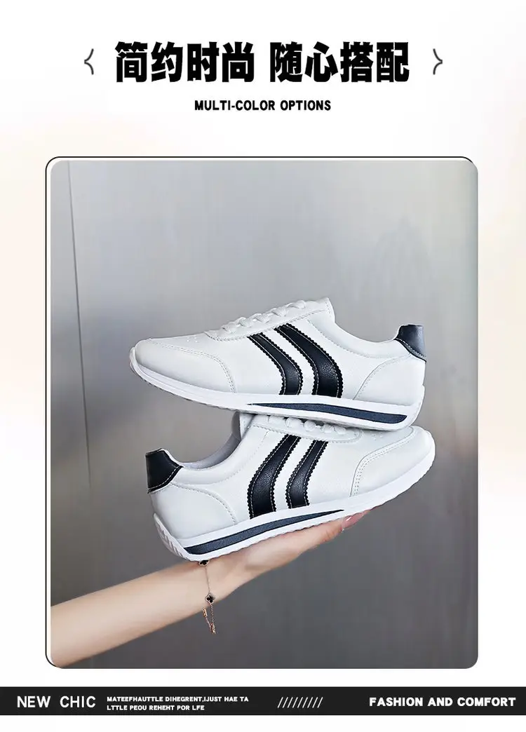 Cross-border Explosions Summer White Shoes Soft Sole All-match Forrest Gump Shoes Lace-up Casual sneaker Soft Leather Running Shoes Women's Shoes — feature 3