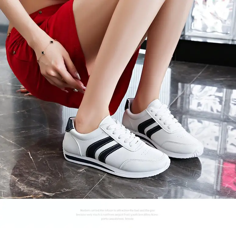 Cross-border Explosions Summer White Shoes Soft Sole All-match Forrest Gump Shoes Lace-up Casual sneaker Soft Leather Running Shoes Women's Shoes — feature 8