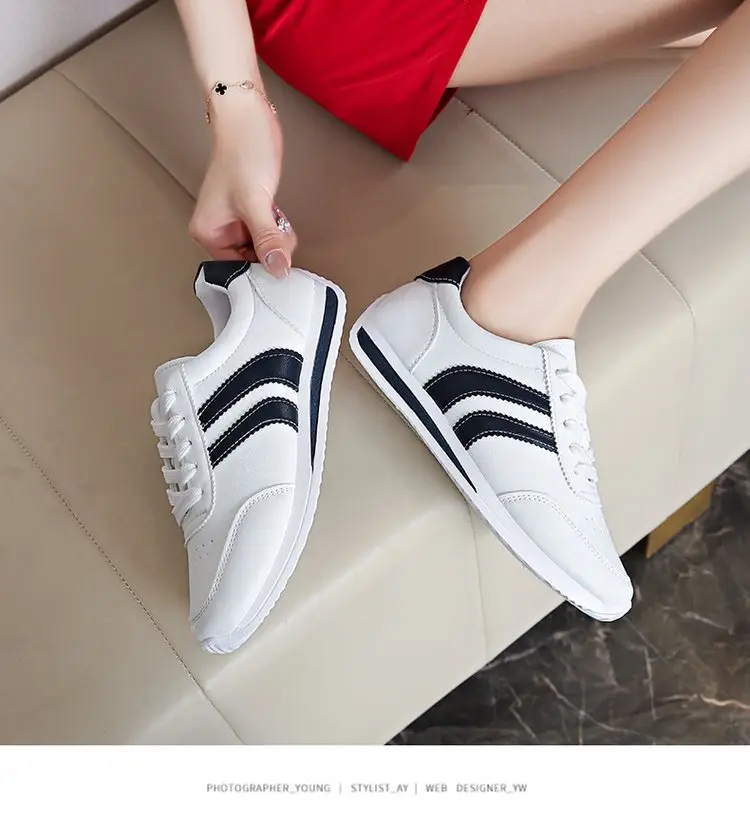 Cross-border Explosions Summer White Shoes Soft Sole All-match Forrest Gump Shoes Lace-up Casual sneaker Soft Leather Running Shoes Women's Shoes — feature 9